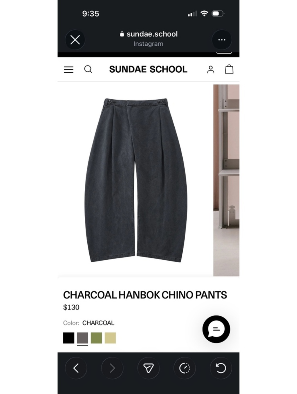 NWT Sundae School Charcoal Hanbok Chino Pants